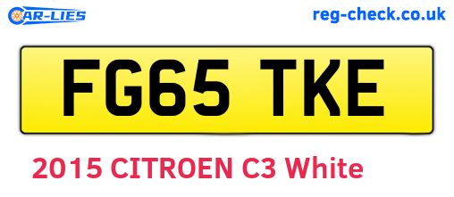 FG65TKE are the vehicle registration plates.