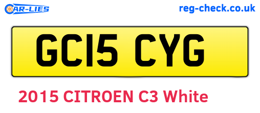 GC15CYG are the vehicle registration plates.