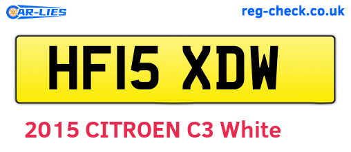 HF15XDW are the vehicle registration plates.