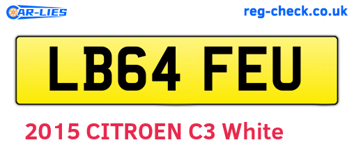 LB64FEU are the vehicle registration plates.