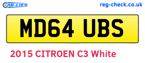 MD64UBS are the vehicle registration plates.