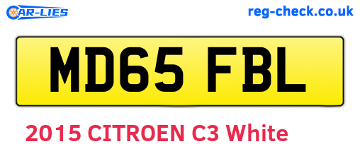 MD65FBL are the vehicle registration plates.