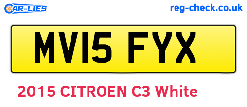 MV15FYX are the vehicle registration plates.