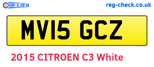 MV15GCZ are the vehicle registration plates.