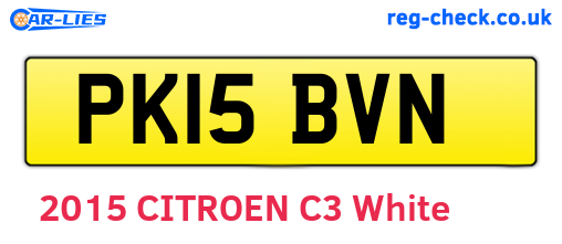 PK15BVN are the vehicle registration plates.