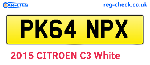 PK64NPX are the vehicle registration plates.