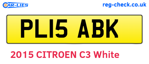 PL15ABK are the vehicle registration plates.