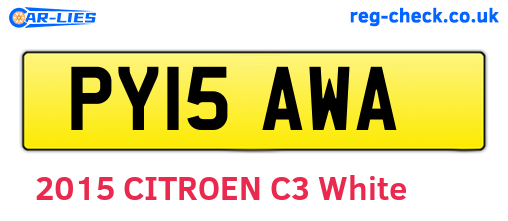 PY15AWA are the vehicle registration plates.