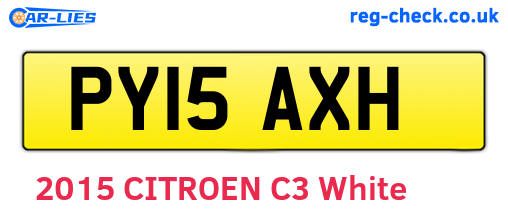 PY15AXH are the vehicle registration plates.