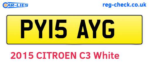 PY15AYG are the vehicle registration plates.