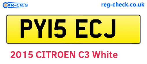 PY15ECJ are the vehicle registration plates.