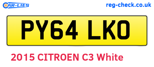 PY64LKO are the vehicle registration plates.