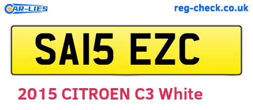SA15EZC are the vehicle registration plates.