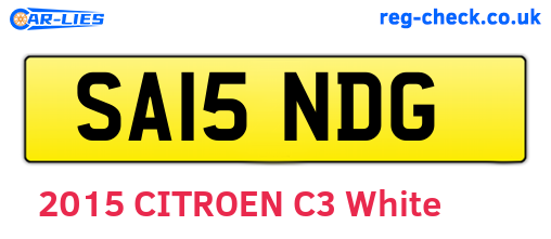 SA15NDG are the vehicle registration plates.
