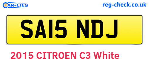 SA15NDJ are the vehicle registration plates.