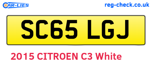 SC65LGJ are the vehicle registration plates.