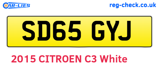 SD65GYJ are the vehicle registration plates.