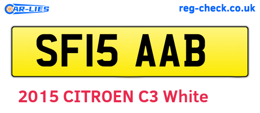 SF15AAB are the vehicle registration plates.