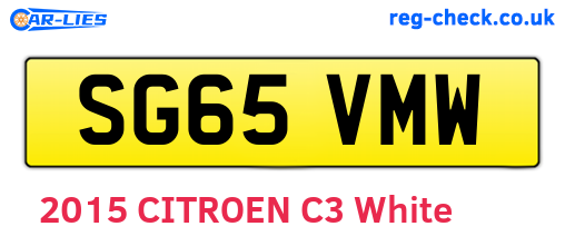 SG65VMW are the vehicle registration plates.