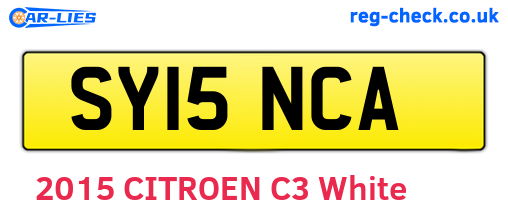 SY15NCA are the vehicle registration plates.