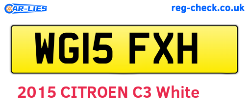 WG15FXH are the vehicle registration plates.