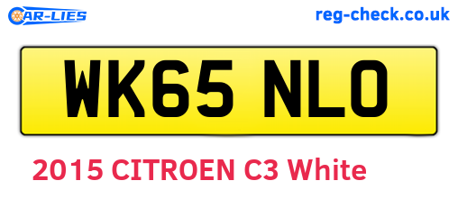 WK65NLO are the vehicle registration plates.