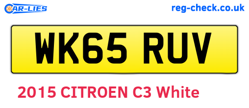 WK65RUV are the vehicle registration plates.