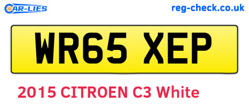 WR65XEP are the vehicle registration plates.