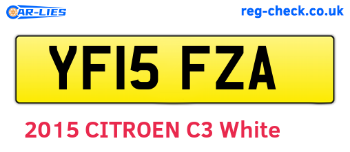 YF15FZA are the vehicle registration plates.