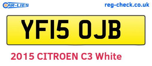 YF15OJB are the vehicle registration plates.