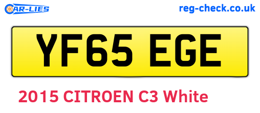 YF65EGE are the vehicle registration plates.