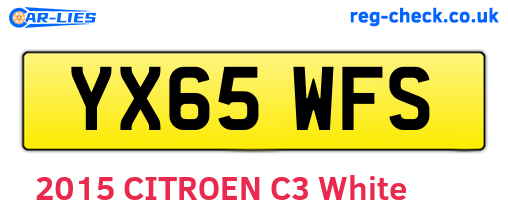YX65WFS are the vehicle registration plates.