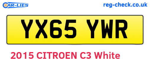 YX65YWR are the vehicle registration plates.