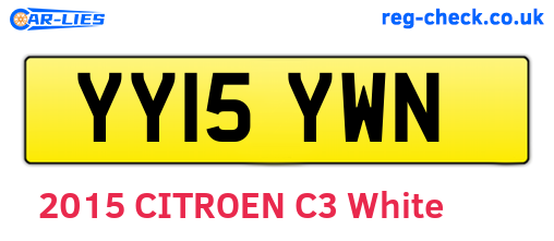 YY15YWN are the vehicle registration plates.