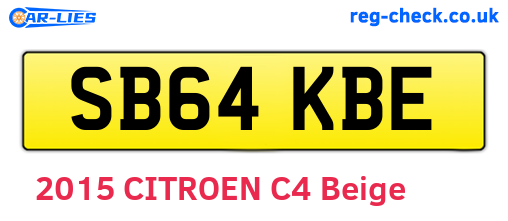 SB64KBE are the vehicle registration plates.