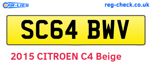 SC64BWV are the vehicle registration plates.