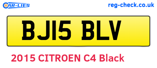 BJ15BLV are the vehicle registration plates.