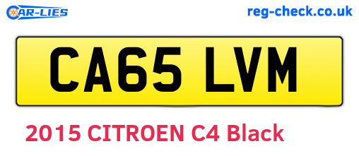 CA65LVM are the vehicle registration plates.