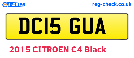 DC15GUA are the vehicle registration plates.