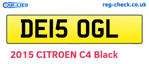DE15OGL are the vehicle registration plates.