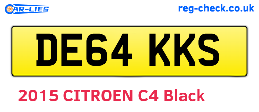 DE64KKS are the vehicle registration plates.