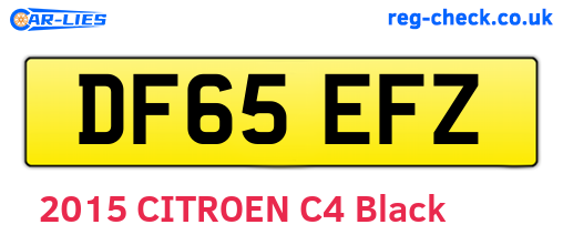 DF65EFZ are the vehicle registration plates.