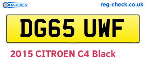DG65UWF are the vehicle registration plates.