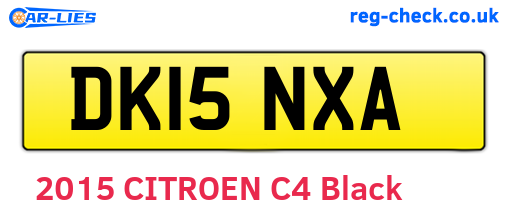 DK15NXA are the vehicle registration plates.