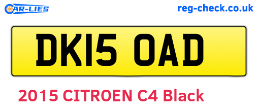 DK15OAD are the vehicle registration plates.