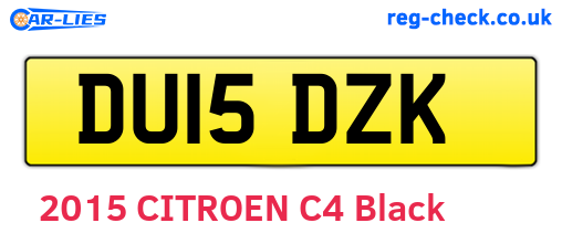 DU15DZK are the vehicle registration plates.