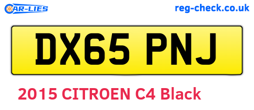 DX65PNJ are the vehicle registration plates.