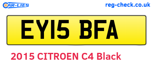 EY15BFA are the vehicle registration plates.