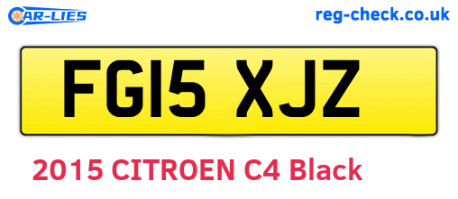 FG15XJZ are the vehicle registration plates.