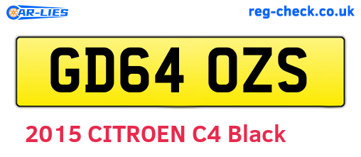 GD64OZS are the vehicle registration plates.